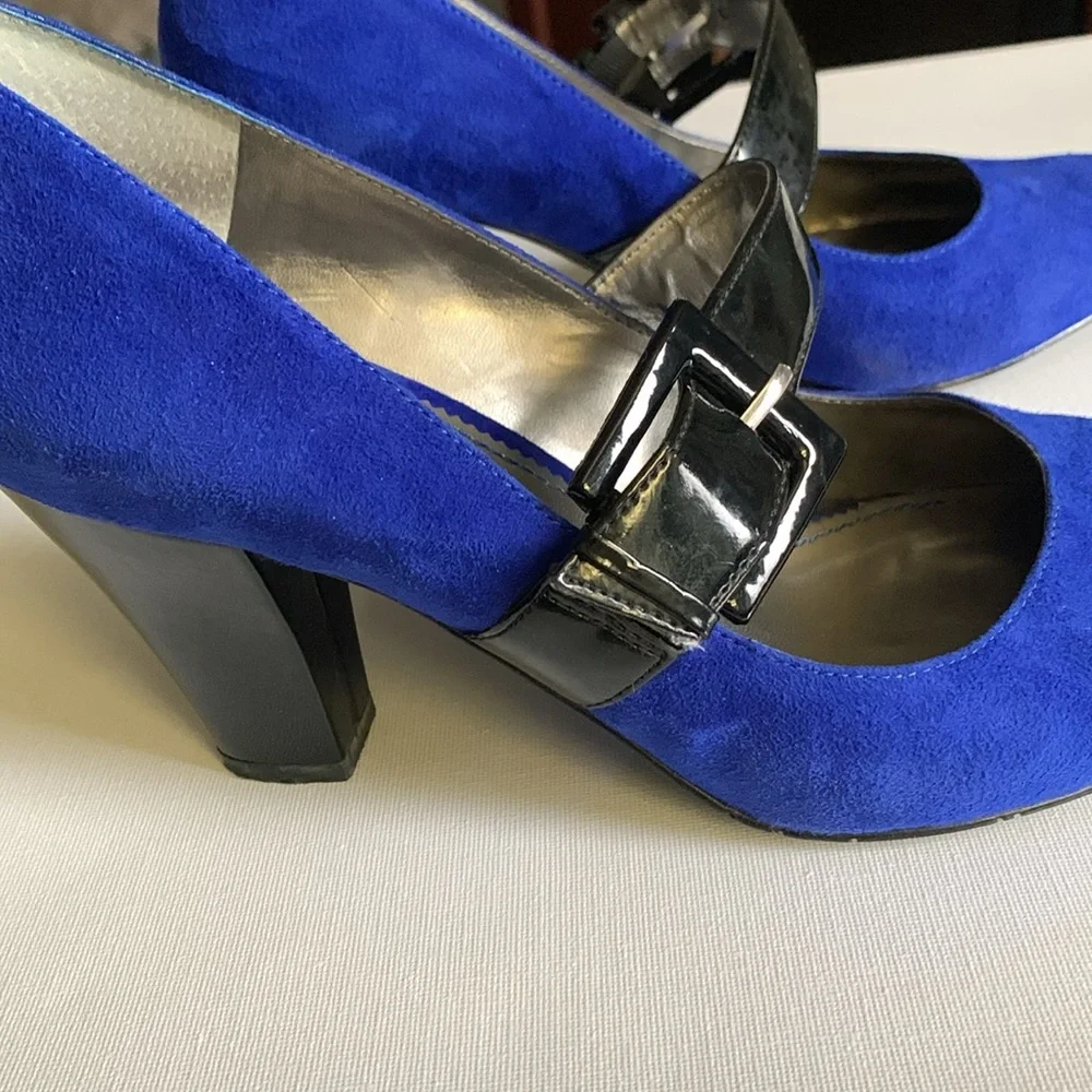 Mary Jane heels in Colbalt blue “ First” heels - Picture 3 of 9